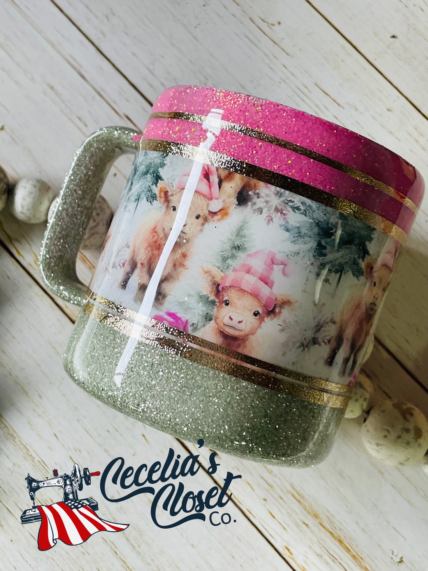 Santa’s Pink Cow mug