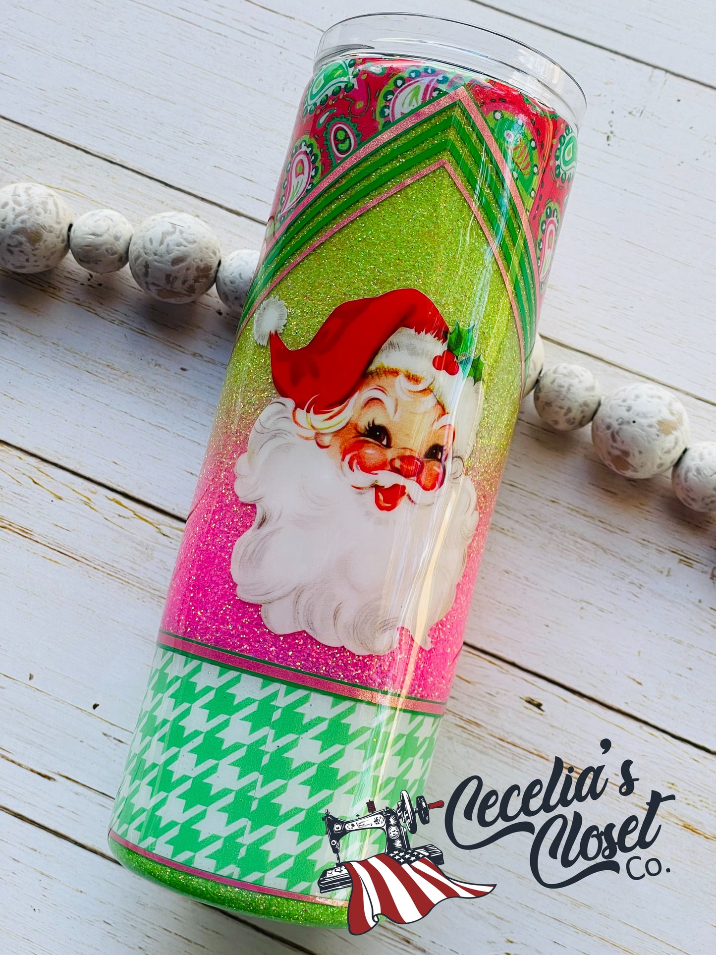 Vintage pink Santa