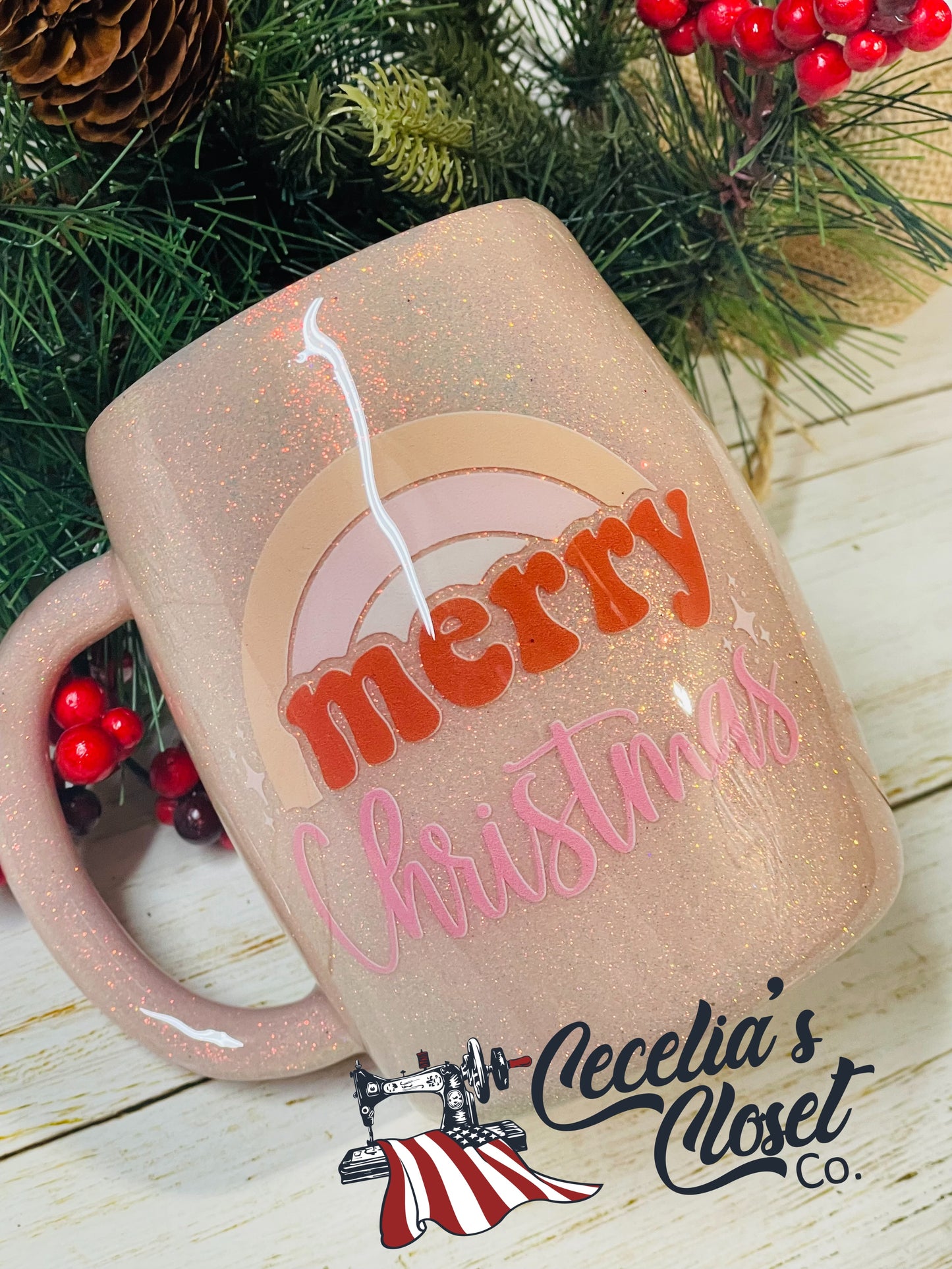 Vintage blush Merry mug