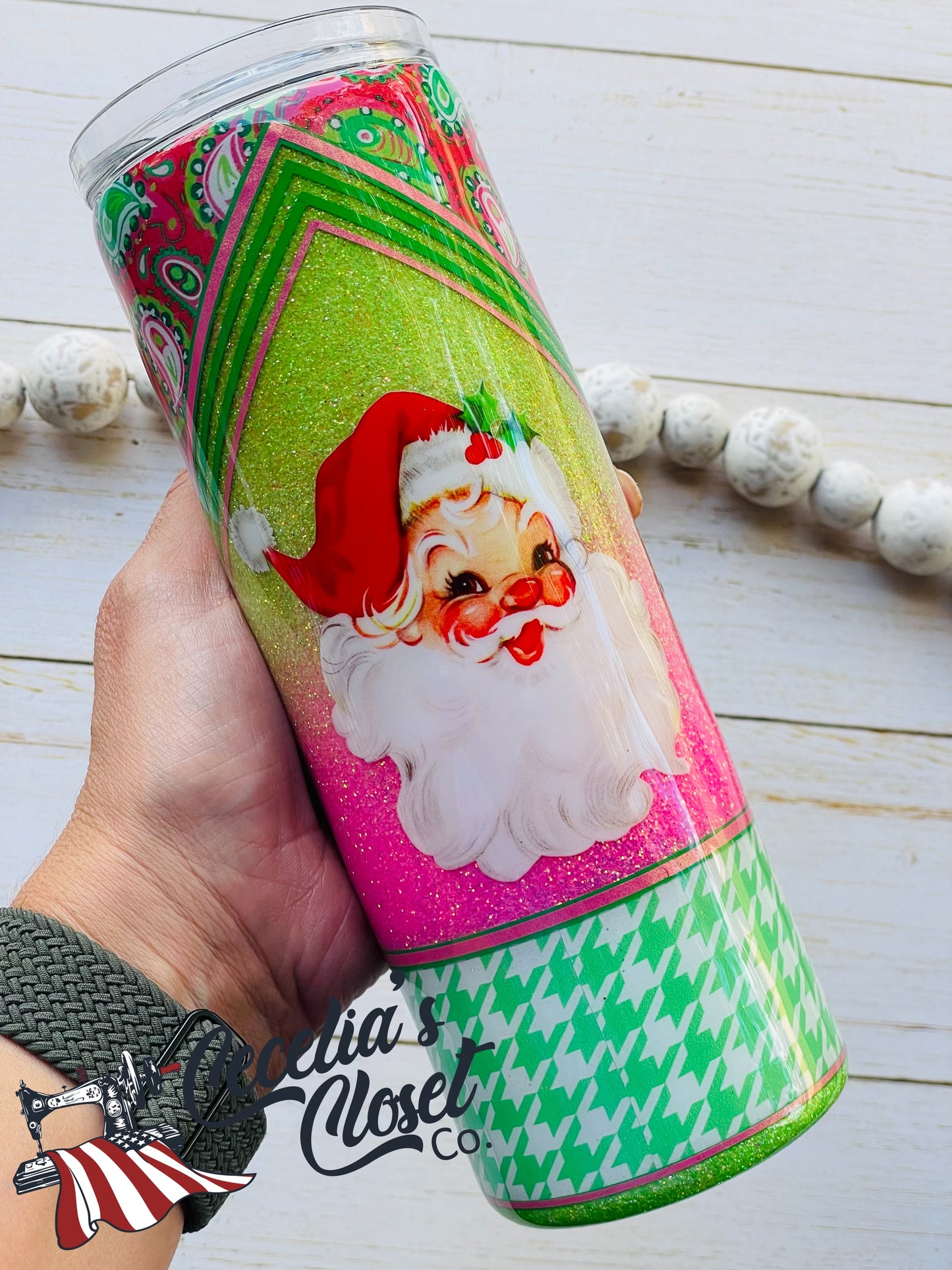 Vintage pink Santa