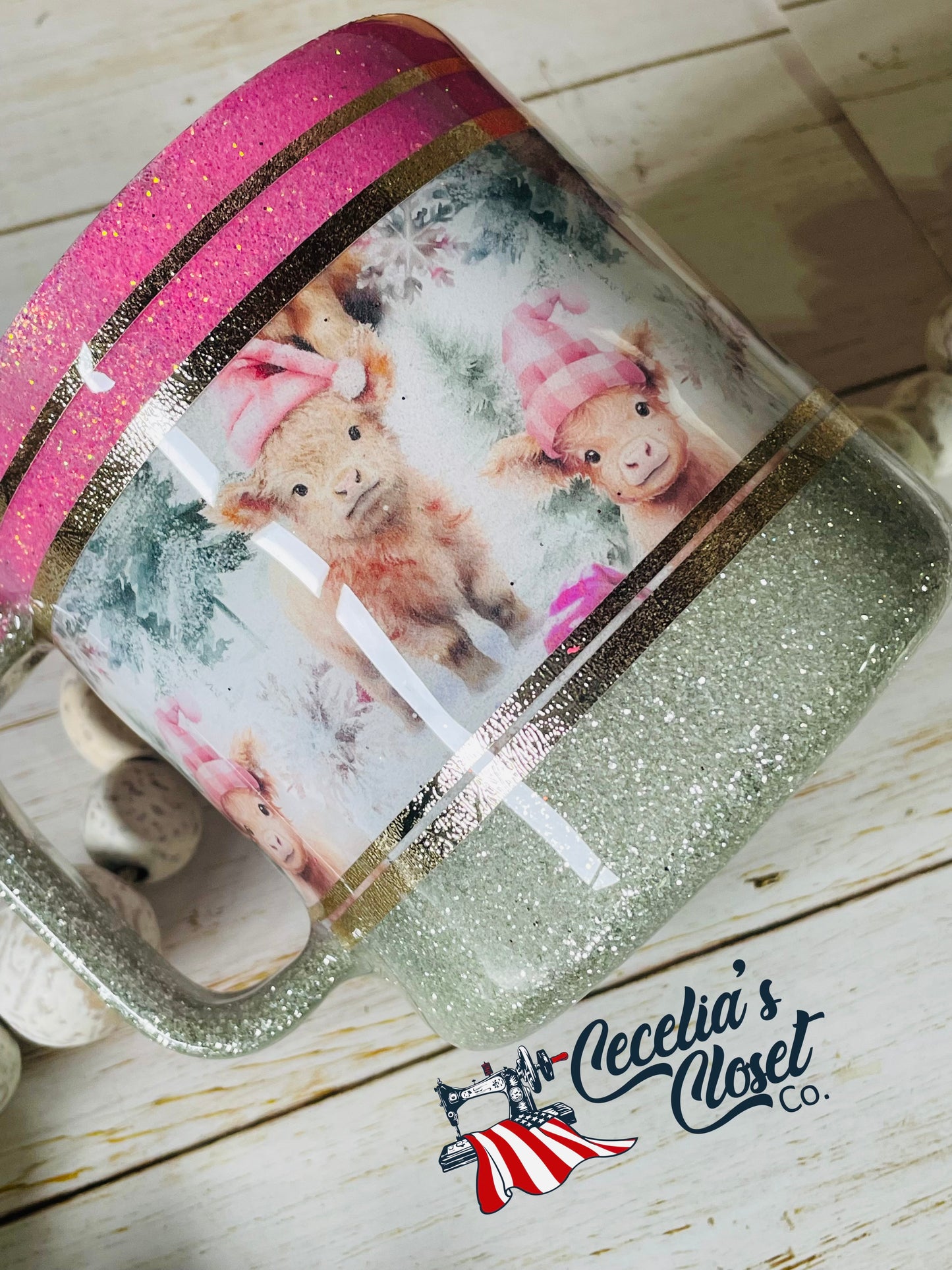 Santa’s Pink Cow mug