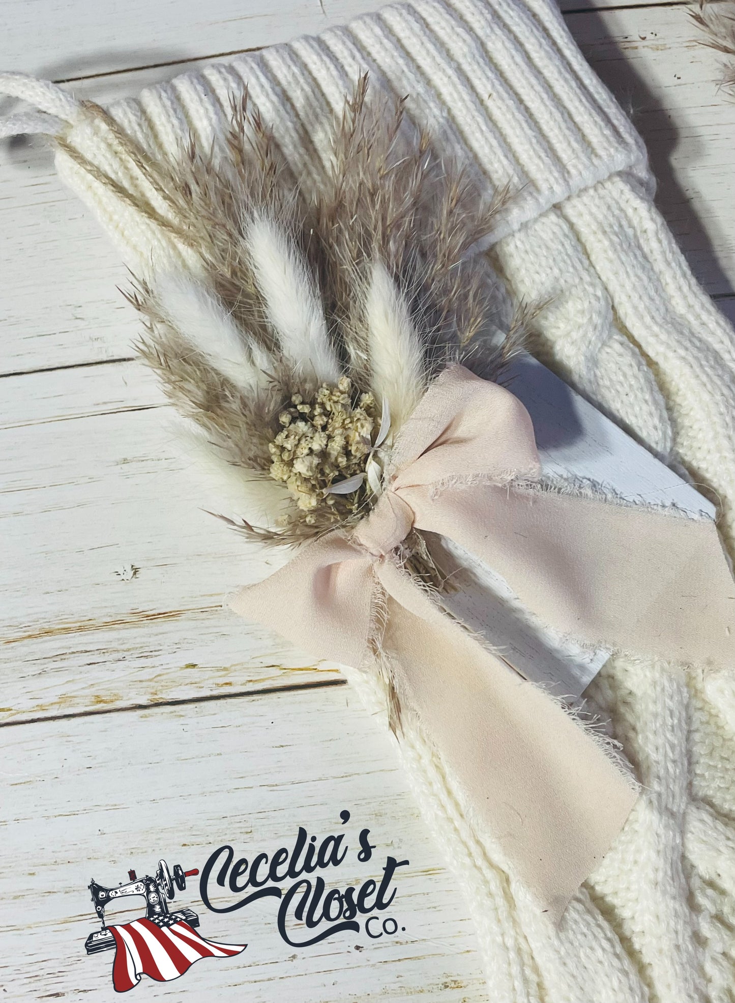 Cable knit Tagged stocking