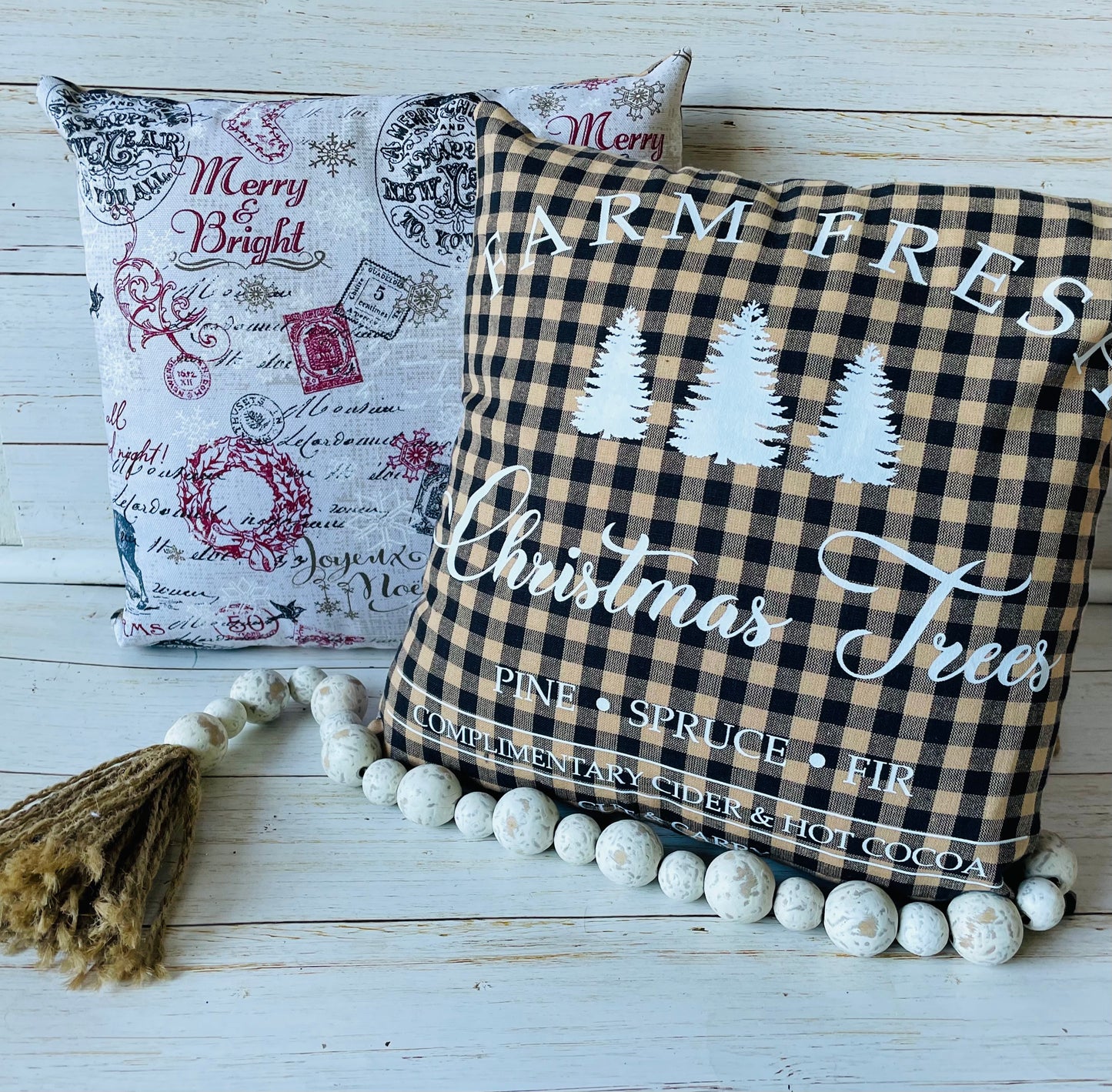 Christmas Tree Primitive pillow