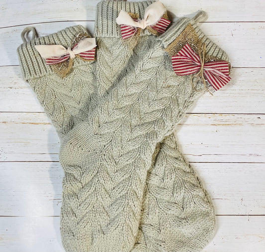 Cable knit rustic stocking