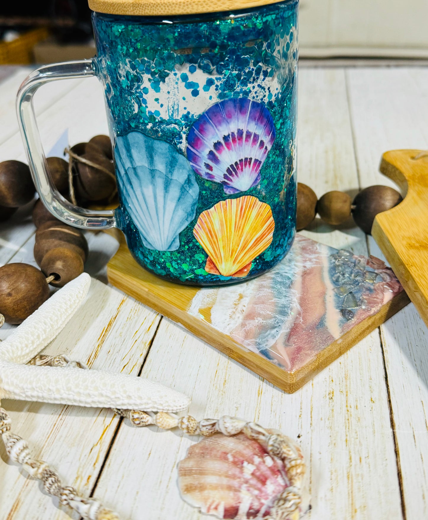 Pastel beach coaster