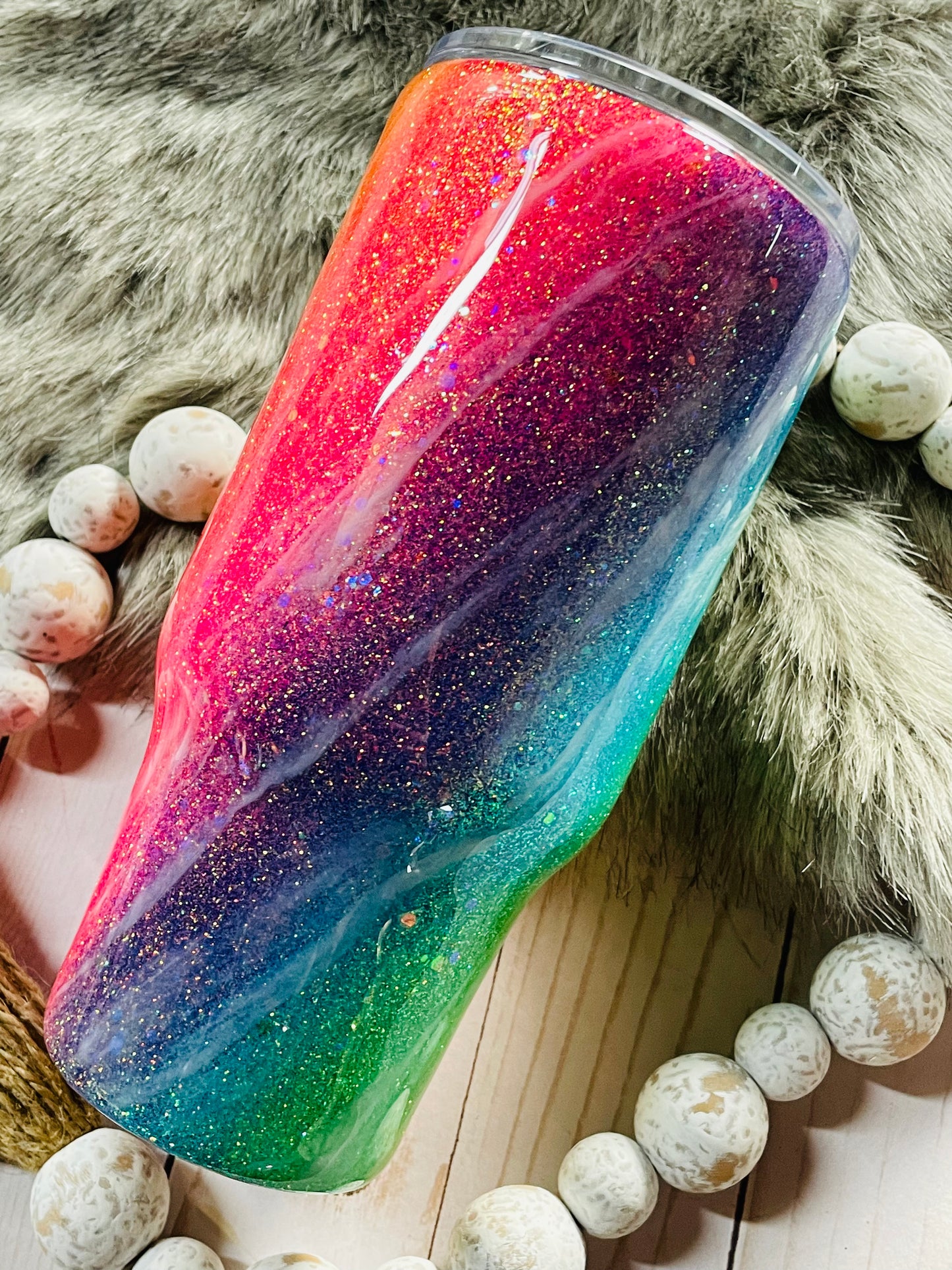 Neon rainbow tumbler 10 oz!!