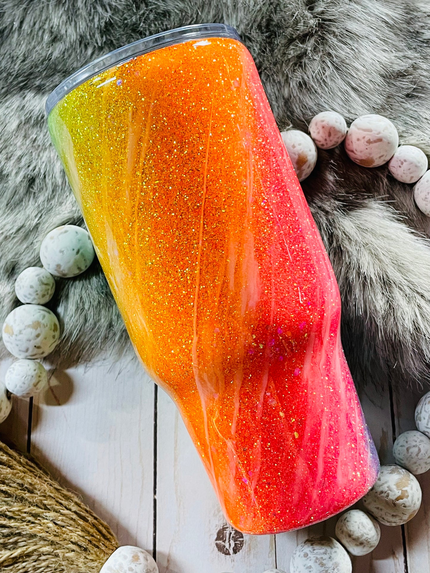 Neon rainbow tumbler 10 oz!!