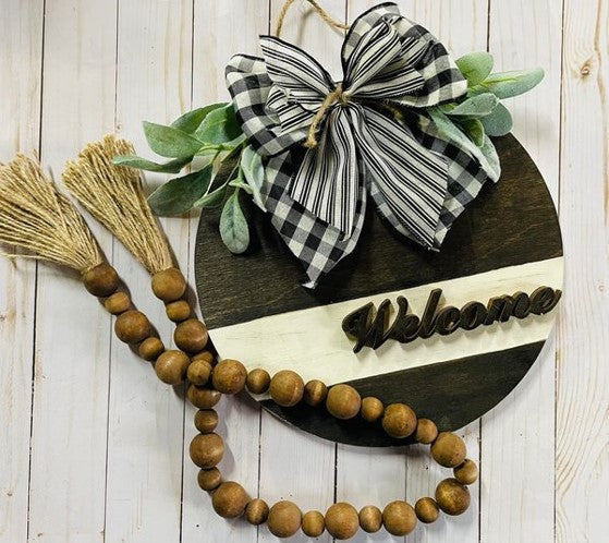 Stained Rustic Welcome Sign