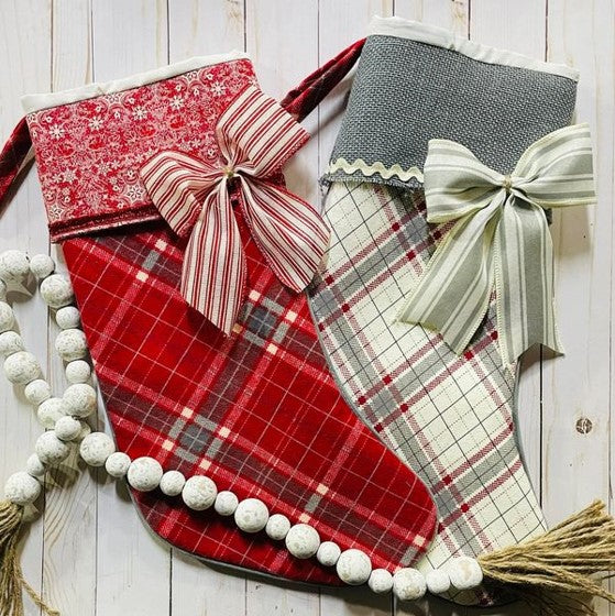 Red and Gray Plaid Style Stockings