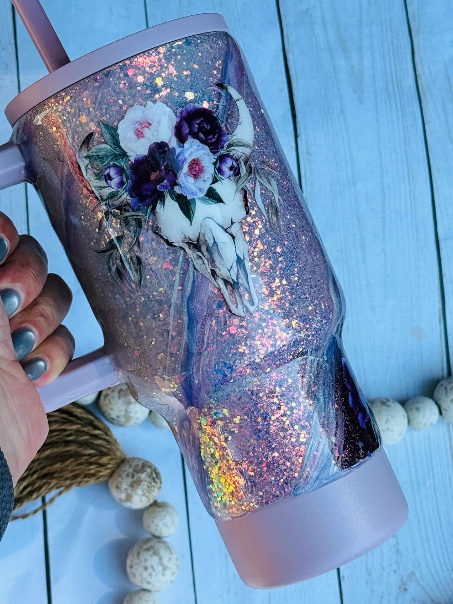 Simple Modern boho Lilac tumbler