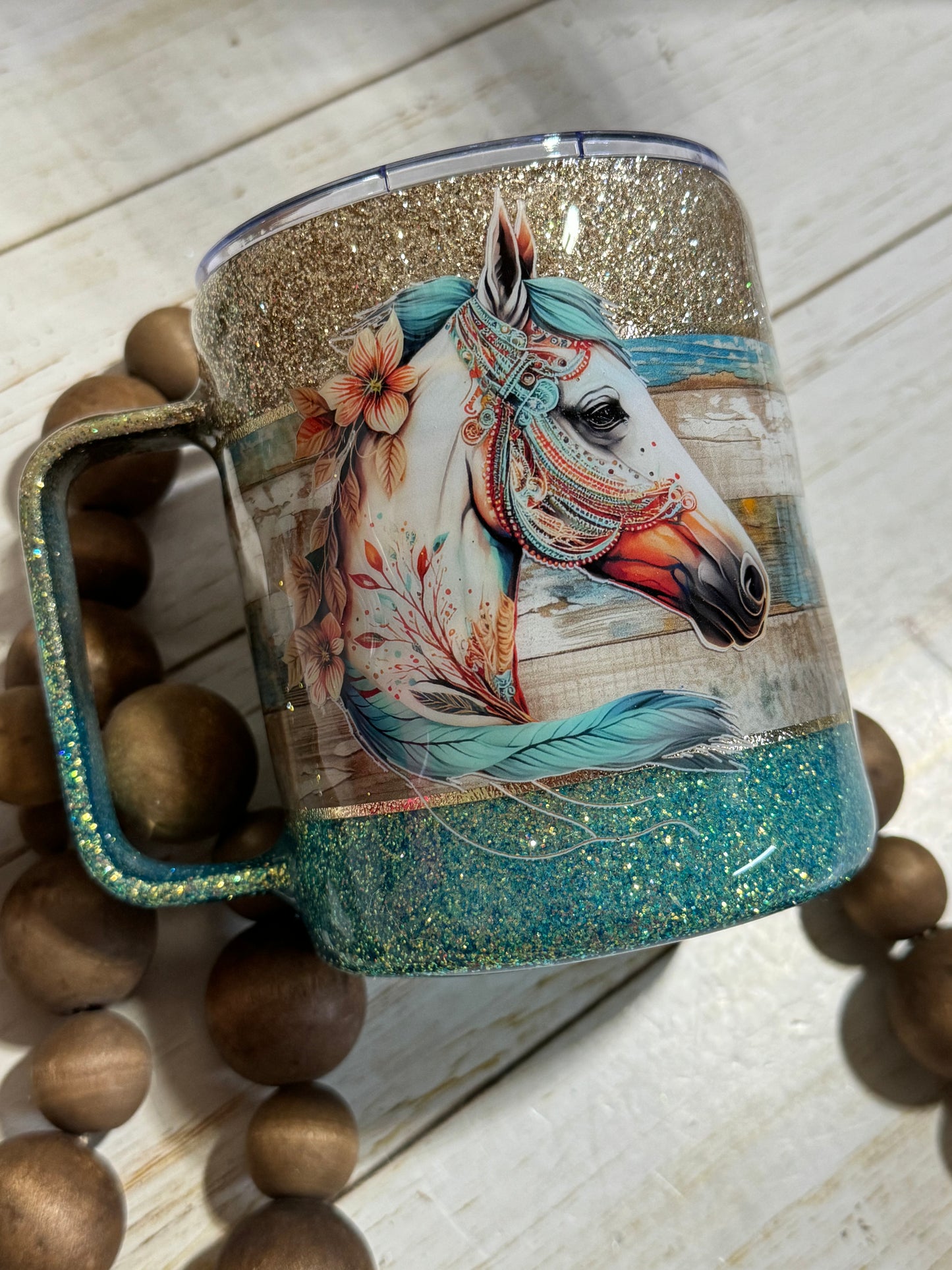 Shiplap horse mug