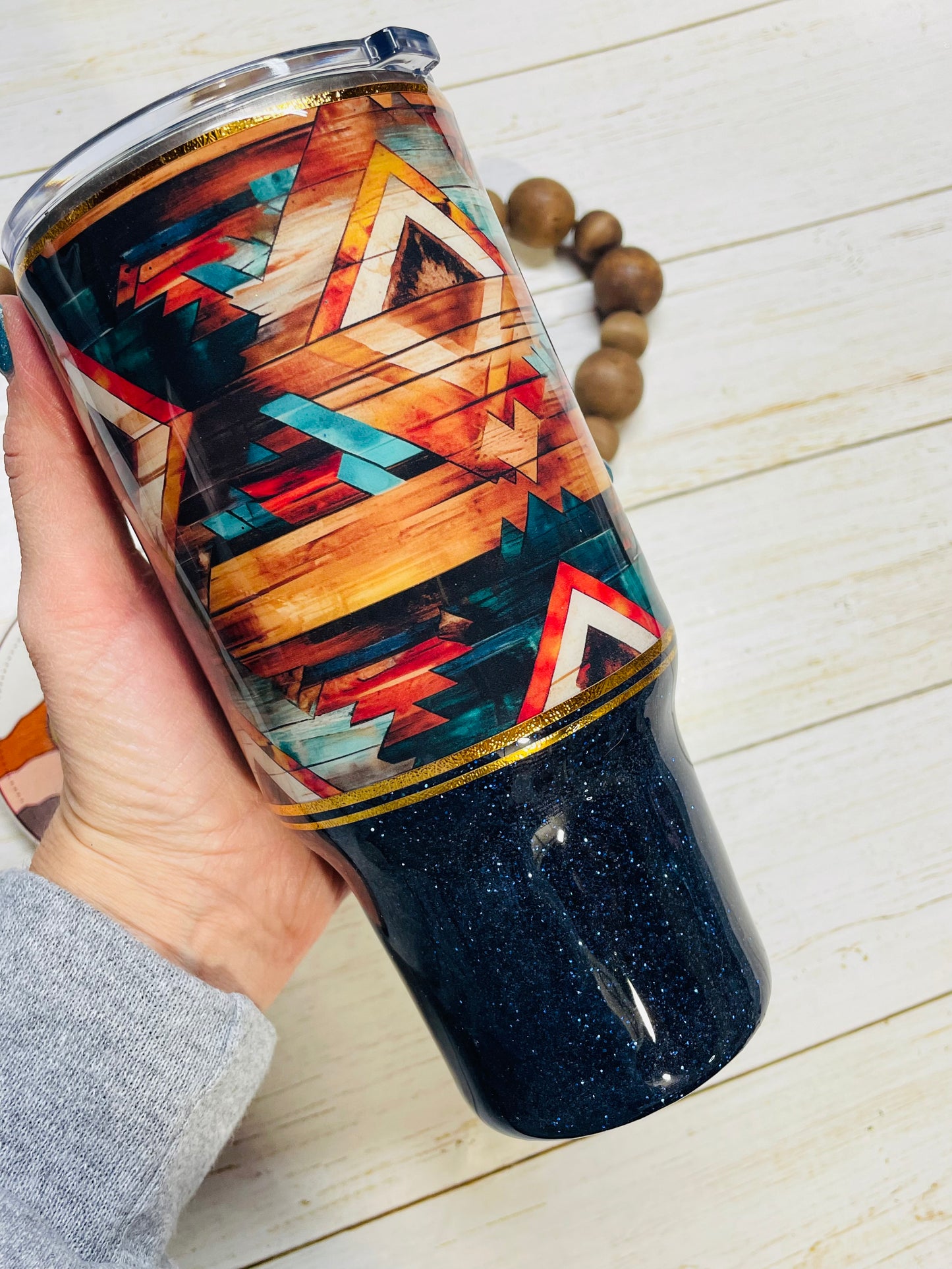 Aztec Navy Tumbler