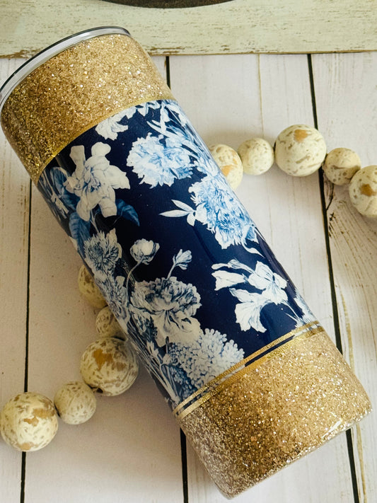 navy vintage floral