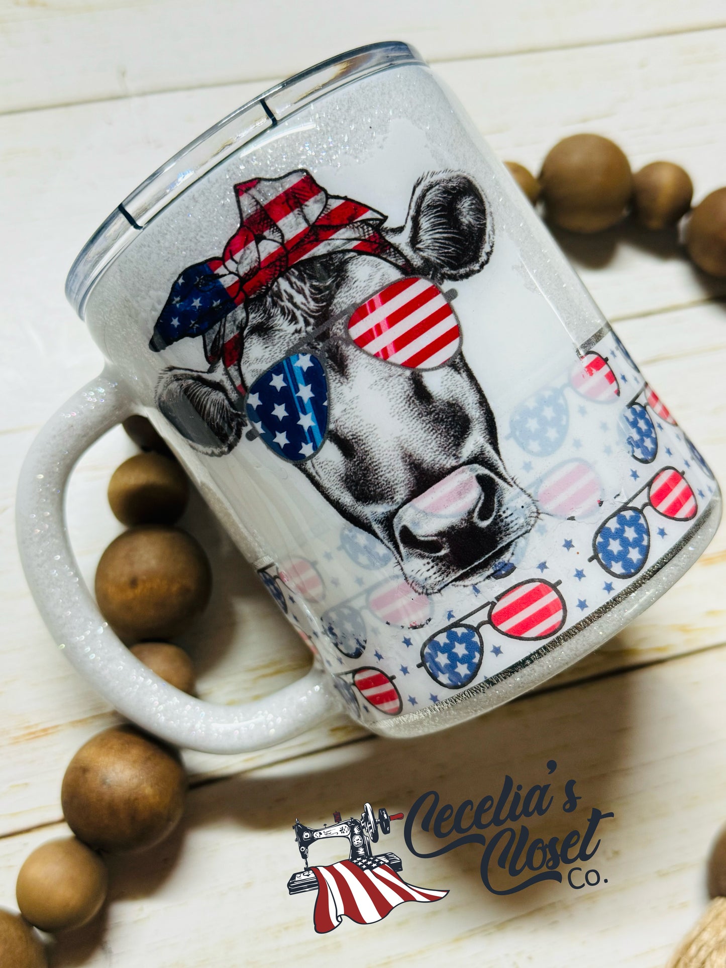 Patriotic Cow mug