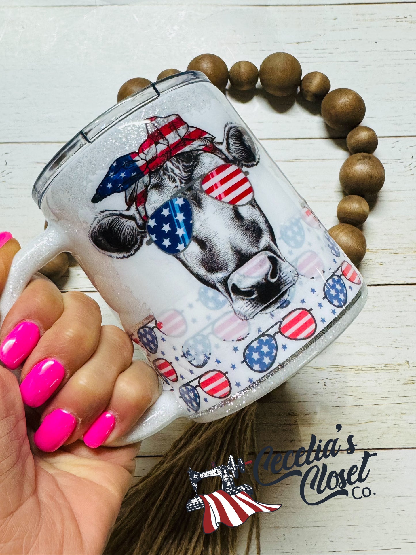 Patriotic Cow mug