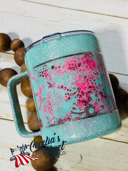 Hot pink grunge mug