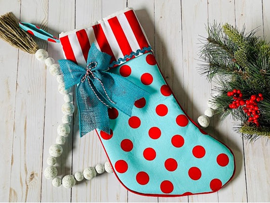 Aqua Dot Whimsical Stocking